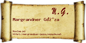 Margrandner Géza névjegykártya